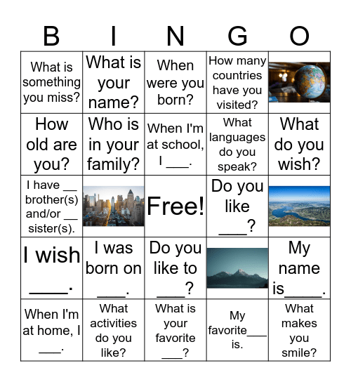 English words and phrases2 Bingo Card
