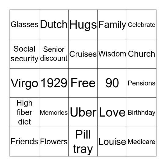 BIRTHDAY   BINGO   Bingo Card