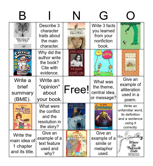 40 BOOK CHALLENGE Bingo Card