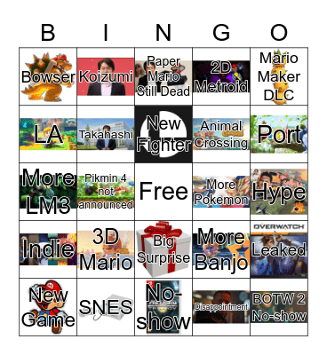 Nintendo Direct  Bingo Card