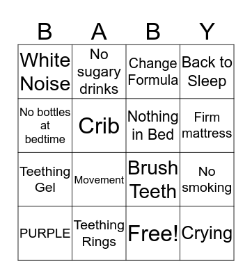 BABY Bingo Card