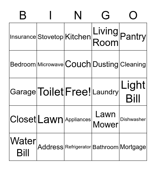 Long’s Bingo Card