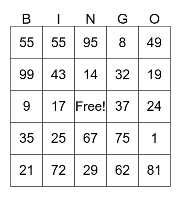 @leezhuiyan Bingo Card
