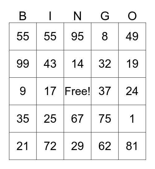 @leezhuiyan Bingo Card