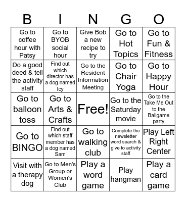 September On-the-Go Bingo Card