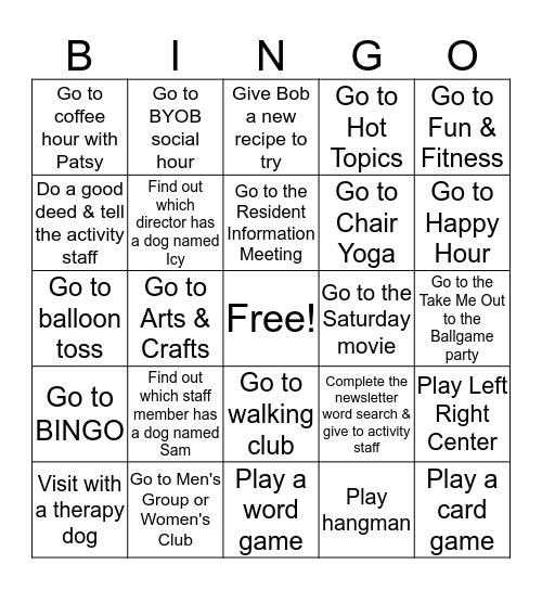 September On-the-Go Bingo Card