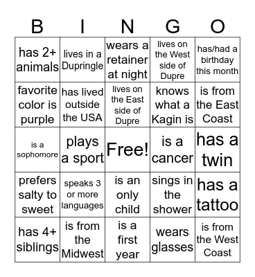 Bingo Card