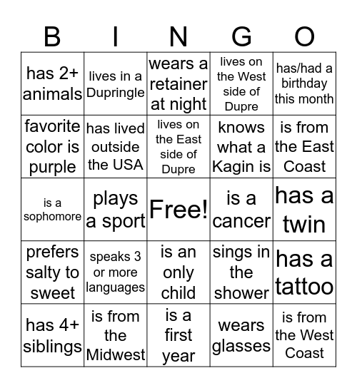 Bingo Card