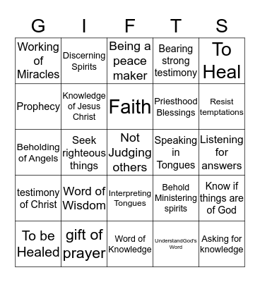 LDS BINGO Card