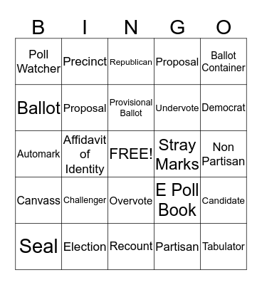 Election Day BINGO Card