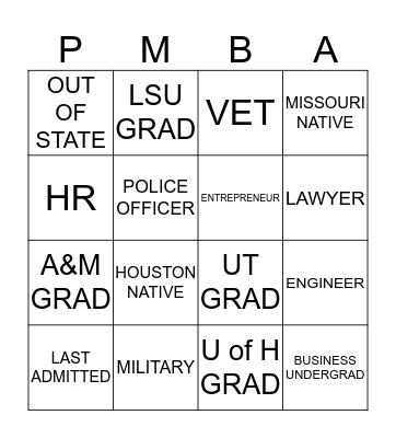 20/21 MIXER Bingo Card