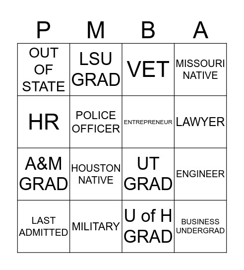 20/21 MIXER Bingo Card