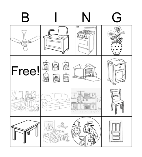 IN MY HOUSE Bingo Card