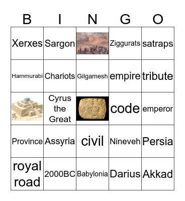 Early Empires Bingo Card