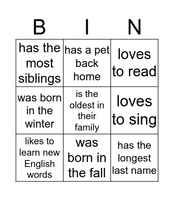 FIND SOMEONE WHO Bingo Card