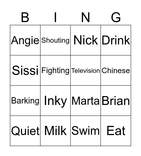 Bingo Card