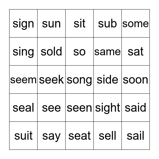 Bingo Card