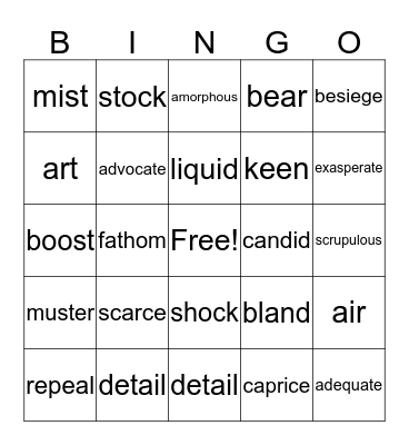 GRADE 10 Bingo Card