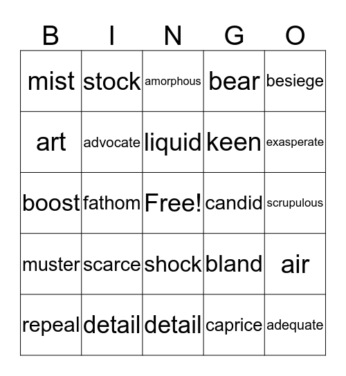GRADE 10 Bingo Card