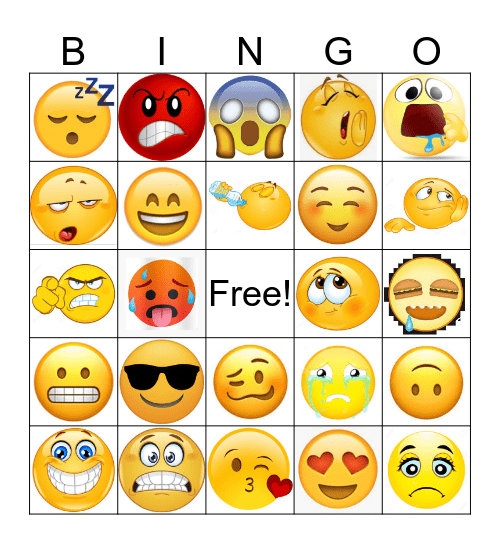 Feelings Bingo Card