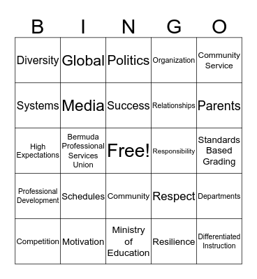 WIMS Back to School Bingo Card