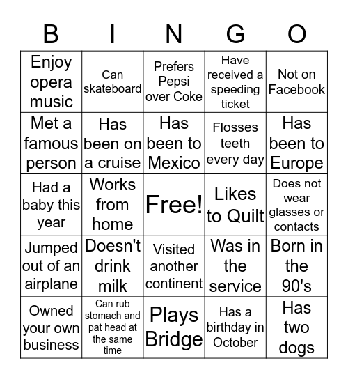 Getting to Know Your Neighbors! Bingo Card