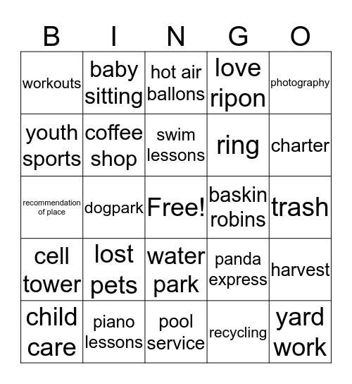 drink time  Bingo Card