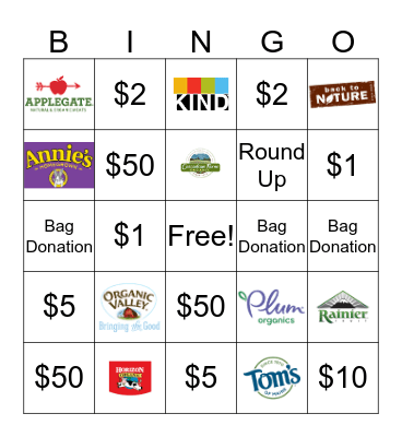 Whole Kids Foundation Bingo Card