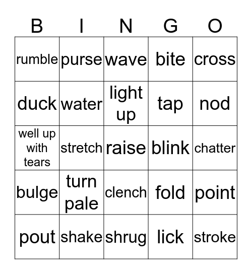 BODY LANGUAGE Bingo Card