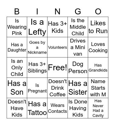 Marissa's Baby Shower! Bingo Card