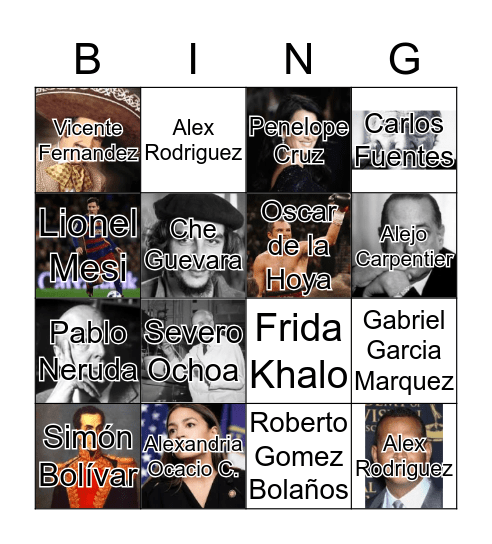 Hispanic Heritage Month Bingo Card