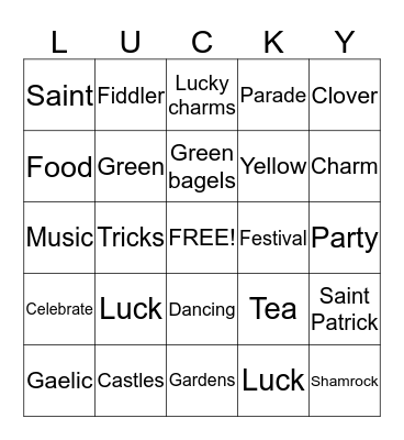 HAPPY ST.PATRICK'S DAY! Bingo Card