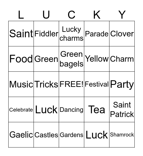 HAPPY ST.PATRICK'S DAY! Bingo Card