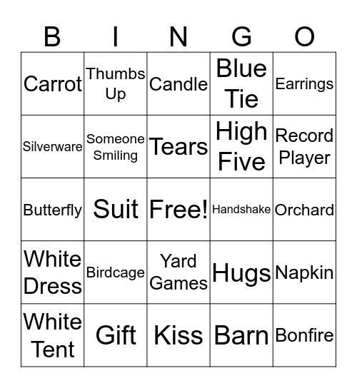 Breanne + Wesley Wedding Bingo Card