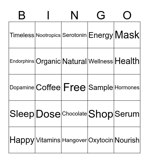 Coffee Bingo Card