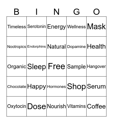 Coffee Bingo Card