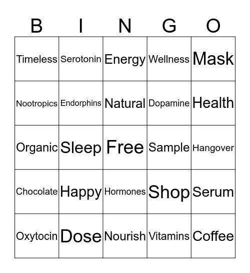 Coffee Bingo Card