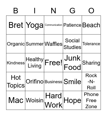 Contemporary Business...All About Us! Bingo Card