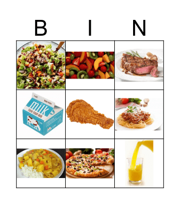 FOOD BINGO! Bingo Card