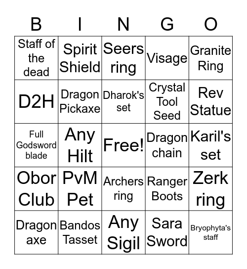 Pvm Bingo Month 1 Bingo Card