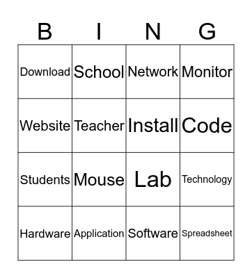 Information Technology BINGO Card