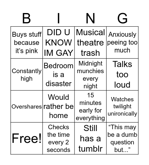 Lauren bingo  Bingo Card