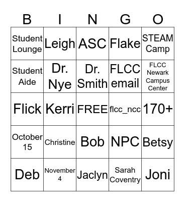 Newark BINGO!  Bingo Card