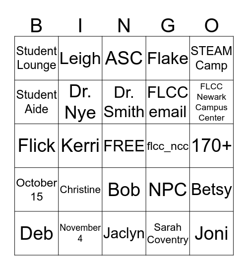 Newark BINGO!  Bingo Card