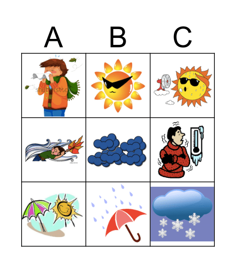 La météo Bingo Card