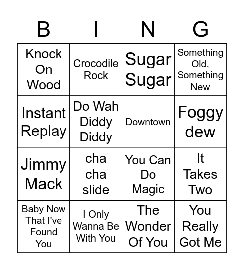 Mark's Bingo 2 Bingo Card