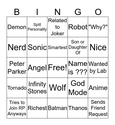 Void Bingo Card