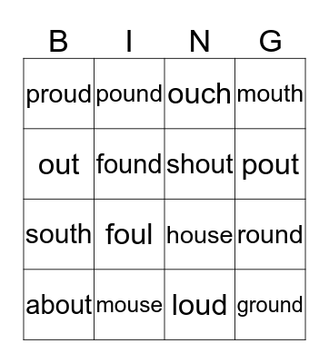 /ou/ Bingo Card