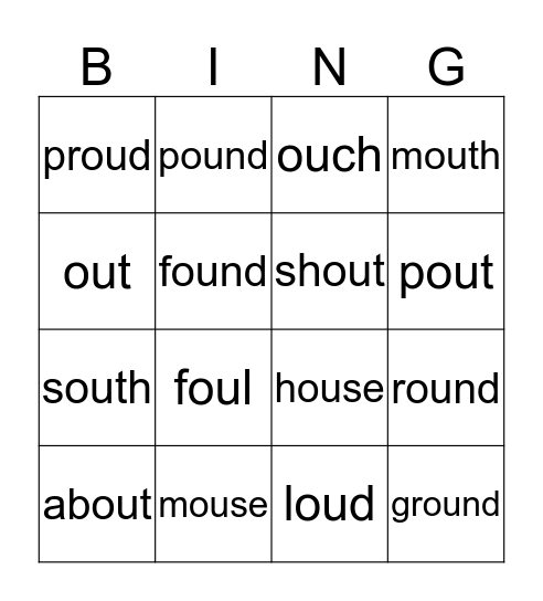 /ou/ Bingo Card