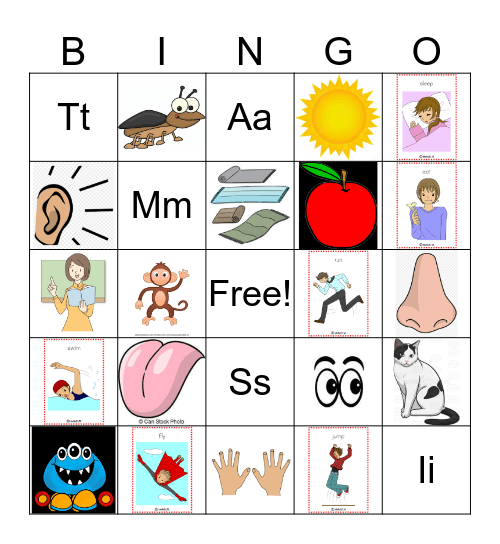 5 Senses Bingo Card